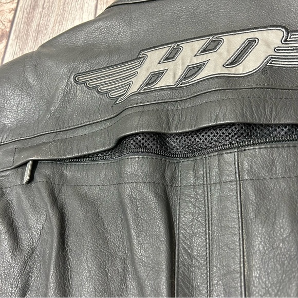 Harley Davidson Men’s Large Crossroads Reflective Black Full Zip Leather Jacket - Picture 15 of 16